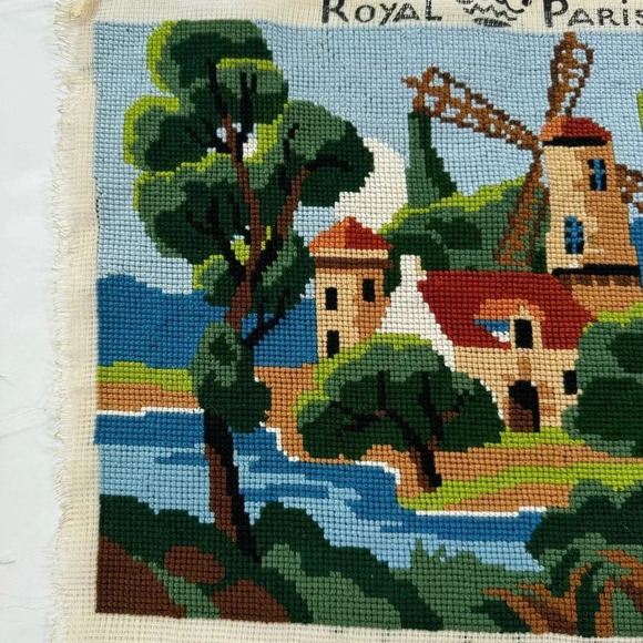 Vintage Cross Stitch Sampler Royal Paris 1350 Handmade Needlepoint 9.5”x13.5” - Picture 6 of 9